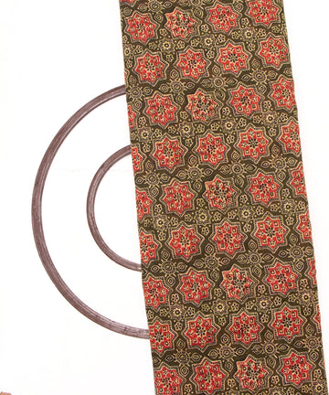 Mehandi Green Colour Traditional Print Modal Chanderi Fabric